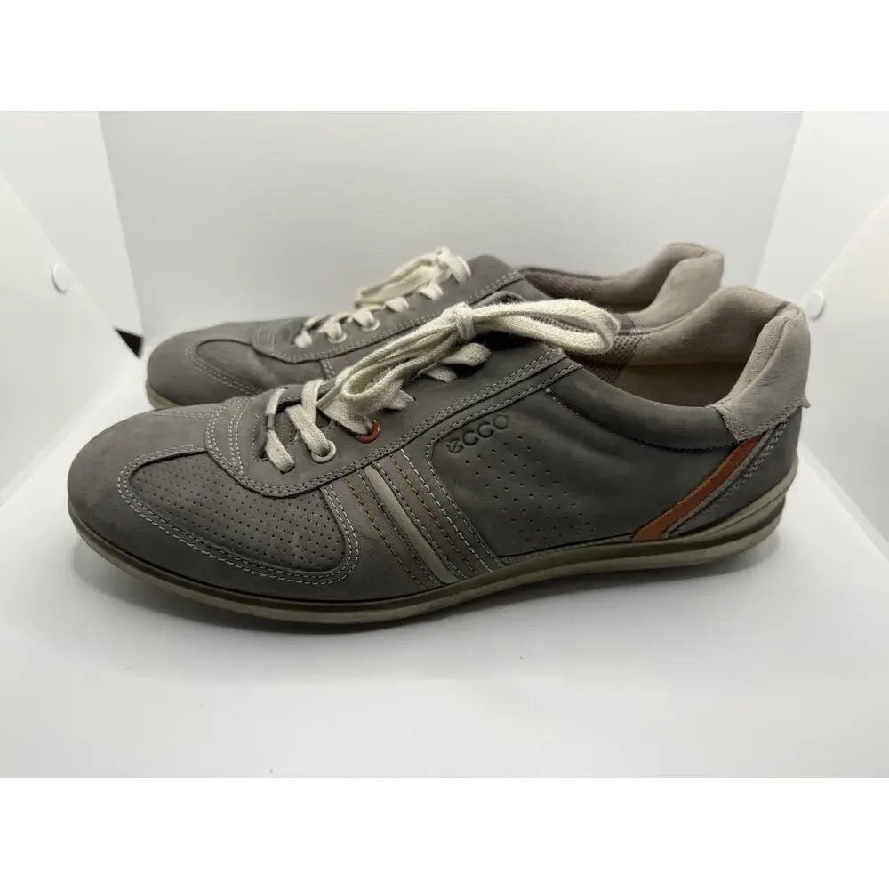 Ecco Mens Chandler Casual Sneakers Shoes Gray Leather Size 43 EU 10 US Preowned